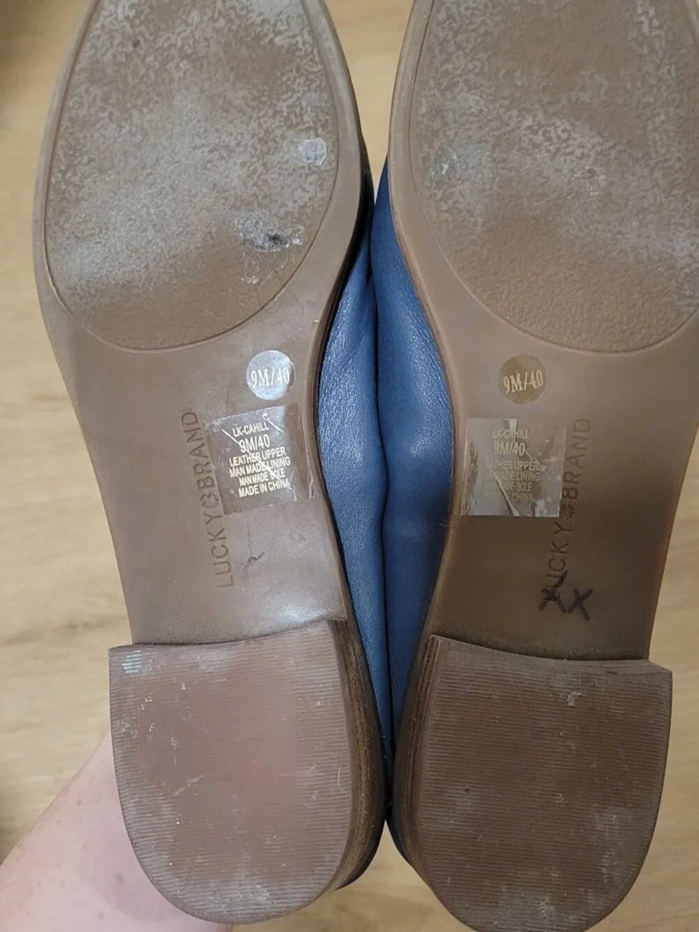 Lucky Brand Blue Leather Loafers Size 9 - Picture 2 of 5